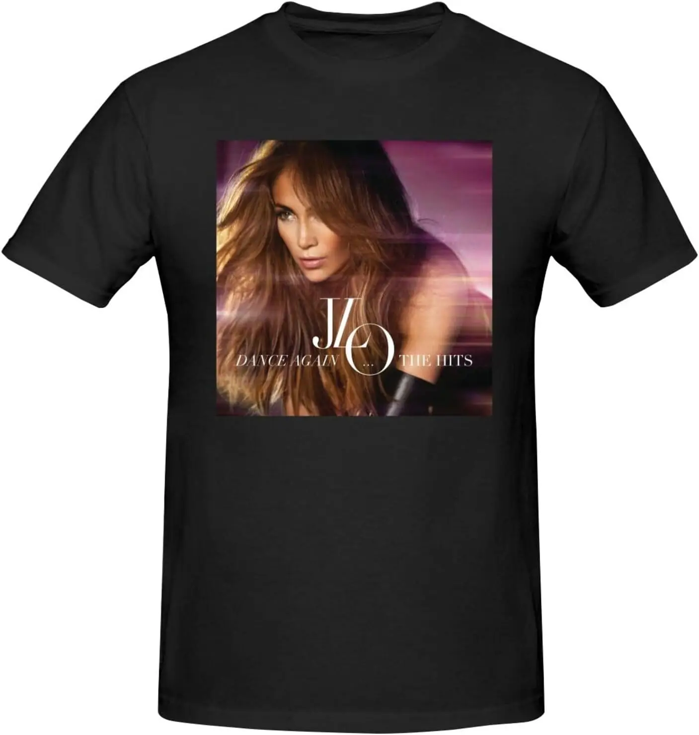 Jennifer Music Lopez Men's T-Shirt Summer Cotton Crew Neck Short Sleeve Shirts Graphic Tees,Crew T-shirt