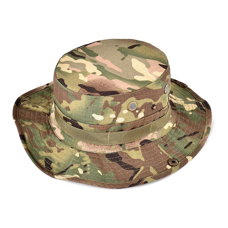 Outdoor Camouflage Boonie Hat Fisherman Hat Breathable Military Fans Fishing Hunting Hiking Camping Training Sunscreen Hat