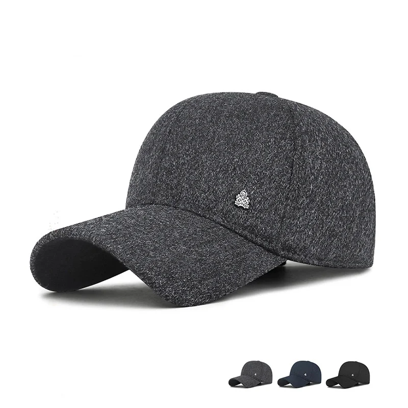 Winter Middle-aged And Elderly Men Thicken Cotton Hat Outdoor Windproof Plush Earmuff Baseball Cap Morning Exercise Walking
