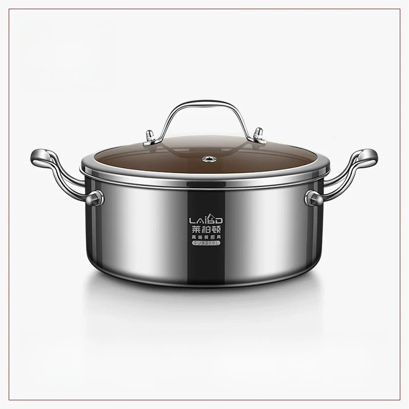 

LTT stainless steel thickened household cooking pot enlarged binaural shabu soup saucepan