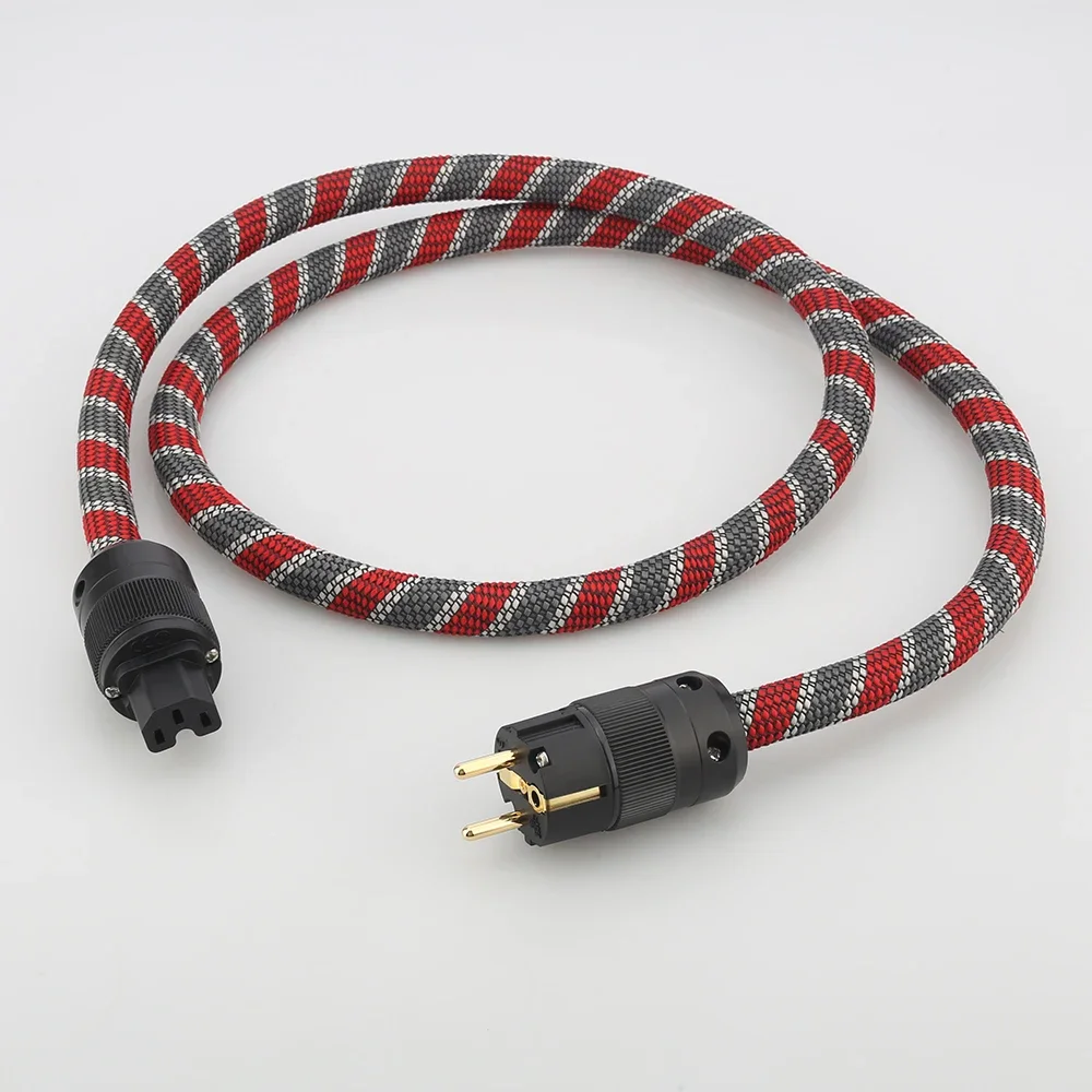 Audiocrast P101+DW38 HI end Power Cable EU Power Cord Gold-plated European plug for amplifier and player HIFI Audiophile Europea