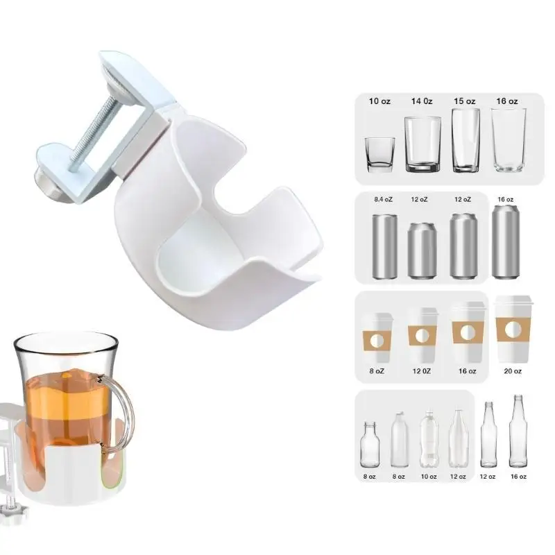 

G6KF Adjustable Desk Cup Clamp Portable Cup Tabletop Rack Keep Drink Handheld with Stable Beverages Holder for Any Table