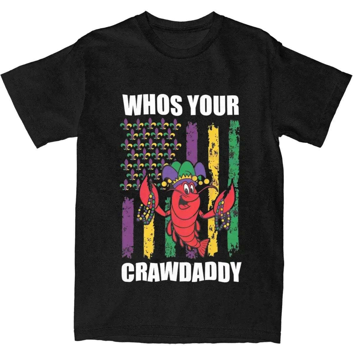 Men Women's Funny Mardi Gras Shirts Apparel Novelty Crawdaddy Crawfish Jester Beads T Shirt Tee Clothing New Arrival