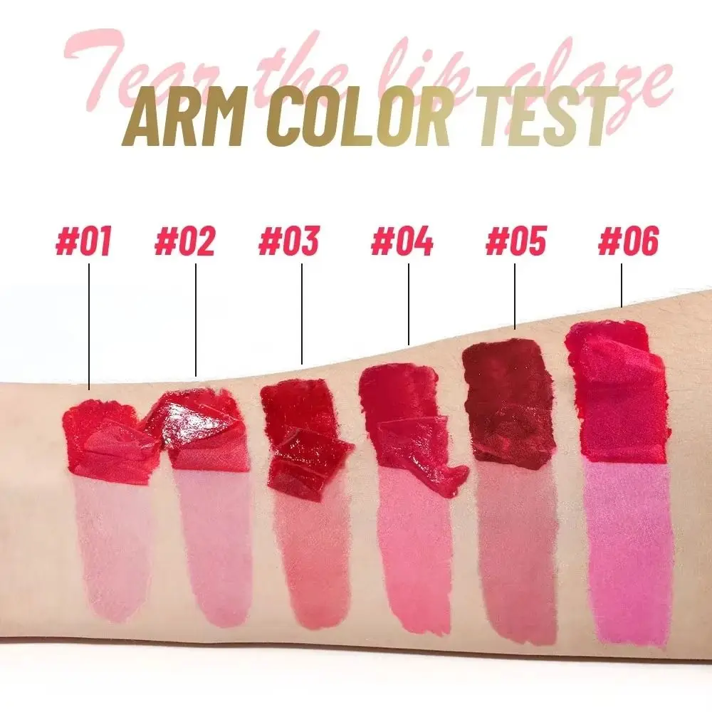 ดินสอเขียนขอบปาก 6 สีใหม่ ลอกออกได้ ติดทนนาน กันน้ำ ลิปสติกเนื้อแมทท์ ไม่ติดแก้ว บำรุงริมฝีปาก ลิปกลอสแบบลอกออกได้
