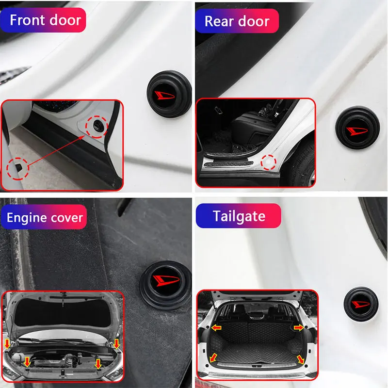 Car Door Shock Absorbing Gasket Buffer Stickers for Daihatsu Terios Sirion Mira Materia Rocky YRV Feroza Decoration Accessories