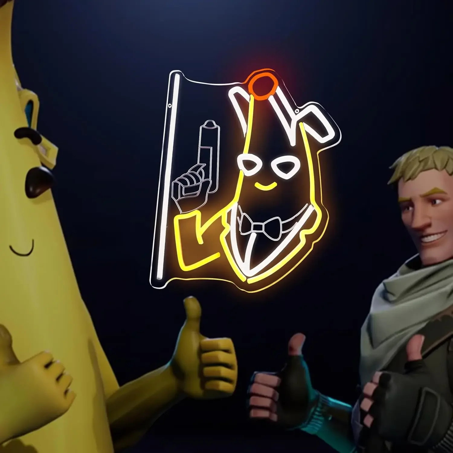 الموز القاتل النيون تسجيل مسدس ضوء الليل تسجيل LED عكس الضوء لغرفة اللعبة رجل الكهف بار حفلة عيد ميلاد ديكور هدية لمحبي اللعبة #3