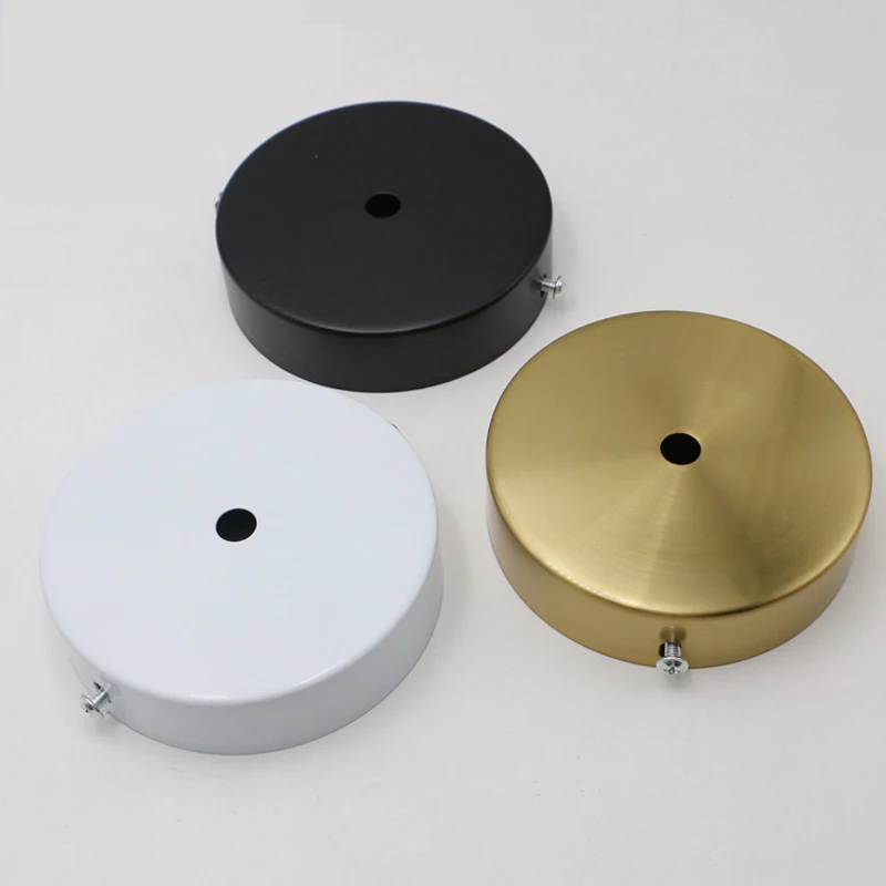 

Black Disc Pendant for Ceiling Lamp Transformer White Round Box with Vents