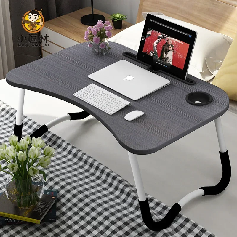 

Folding Computer Desk Slot Drawer Student Bedroom Dormitory Lazy Table Simple Bed Study Table Multi-Purpose Small Table