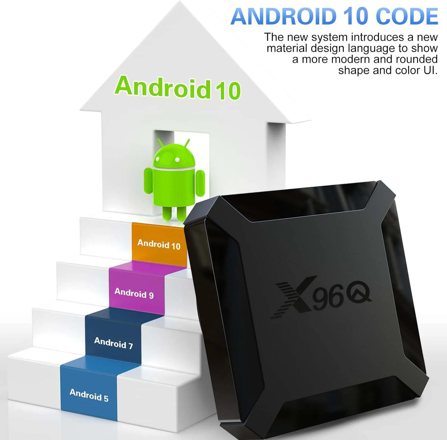 CAIXA de TV inteligente Android com suporte WiFi 4K vídeo Quad Core RAM1 / 2GB ROM8 / 16GB Netflix Youtube portátil Streaming Media Player X96Q