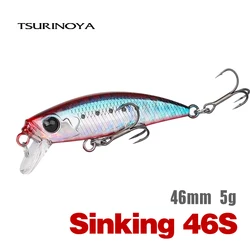 TSURINOYA 46S Affondamento Minnow Richiamo di Pesca Intruso 46mm 5g Trota Artificiale Ajing Stream Lake Jerkbait Rockfishing Esche Dure