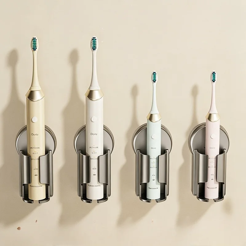 Removable Vacuum Suction Toothbrush Rack No Drill Bathroom Wall Mount Organizer