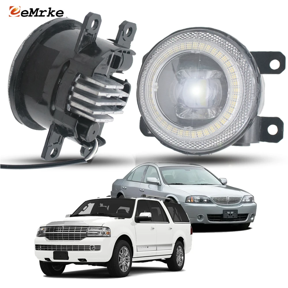 Exterior LED Fog Lights for Lincoln LS Sport 2005 2006 Navigator 3 U326 2007-2014 Angel Eye DRL Fog Driving Lamp Car Accessories