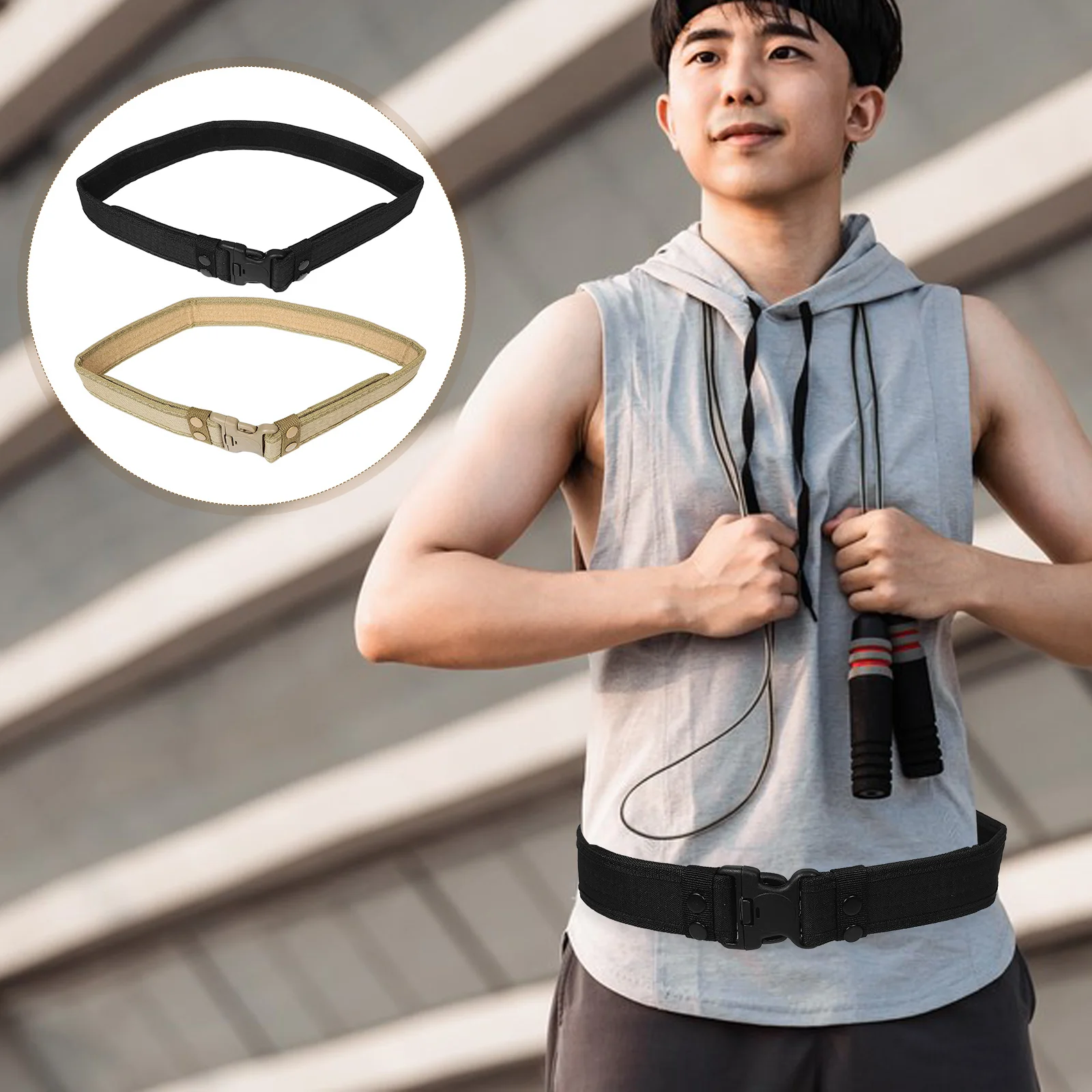 

Mountaineering Belt Tactical Belts for Men Pouch Wide Canvas with Metal Buckle Baby