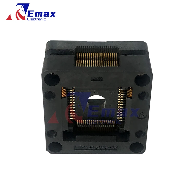 OTQ-80-0.65-05 QFP80 peduncular Size16mm*16mm Body14mm*14mm pitch 0.65mm IC Test seat test bench test socket programming seat