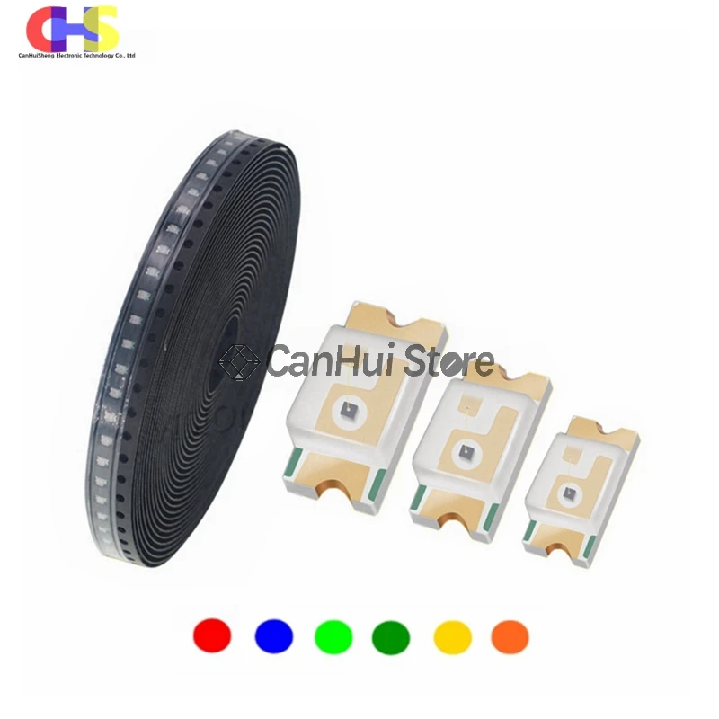 100 piezas SMD 0402 0603 0805 1206 rojo azul verde blanco naranja Rosa diodo de montaje en superficie de Chip LED emisor de luz clara de alta calidad