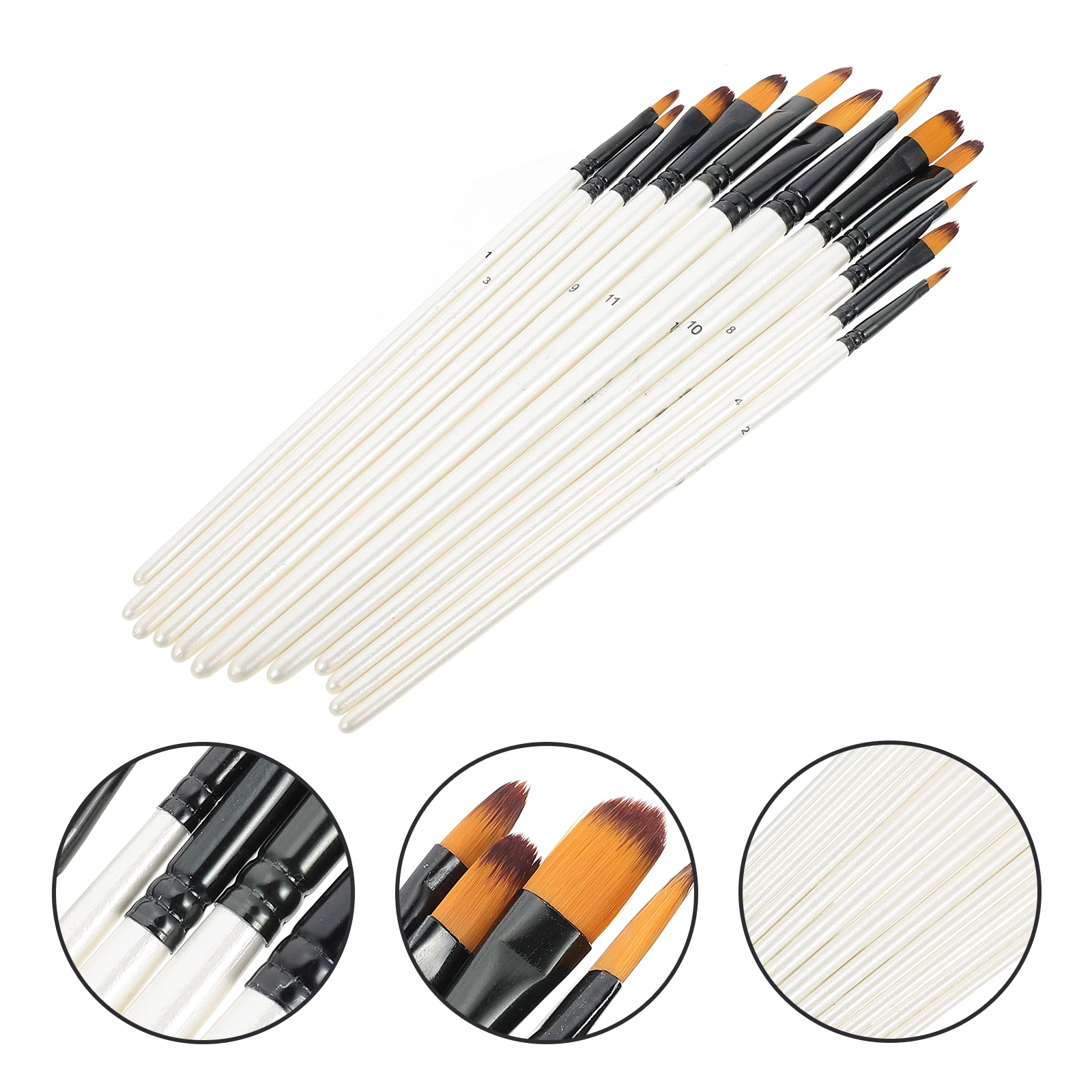 

12 Pcs Watercolor Pen Set Paint Brushes School Painting Wood DIY Art Multi-function Travel Supply Household