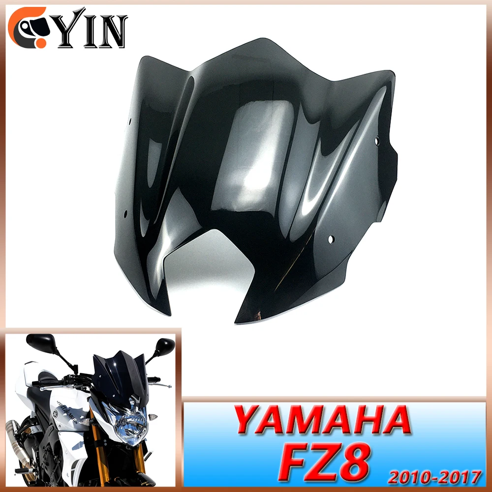 

Ветровое стекло для YAMAHA FZ8 2010 2011 2012 2013 2014 2015 2016 FZ 8 2017-2010, аксессуары для мотоциклов, спортивное лобовое стекло, черное ветровое стекло