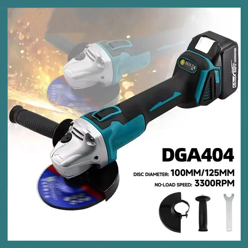 

18V DGA404 125/100mm Brushless Lithium Electric Angle Grinder Rechargeable Cutting Machine Polishing Machine Fit Makita