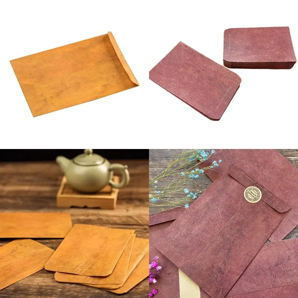 

LXAA 100x Конверты из старой дизайнерской бумаги Состаренные пустые конверты Конверты из крафт-бумаги