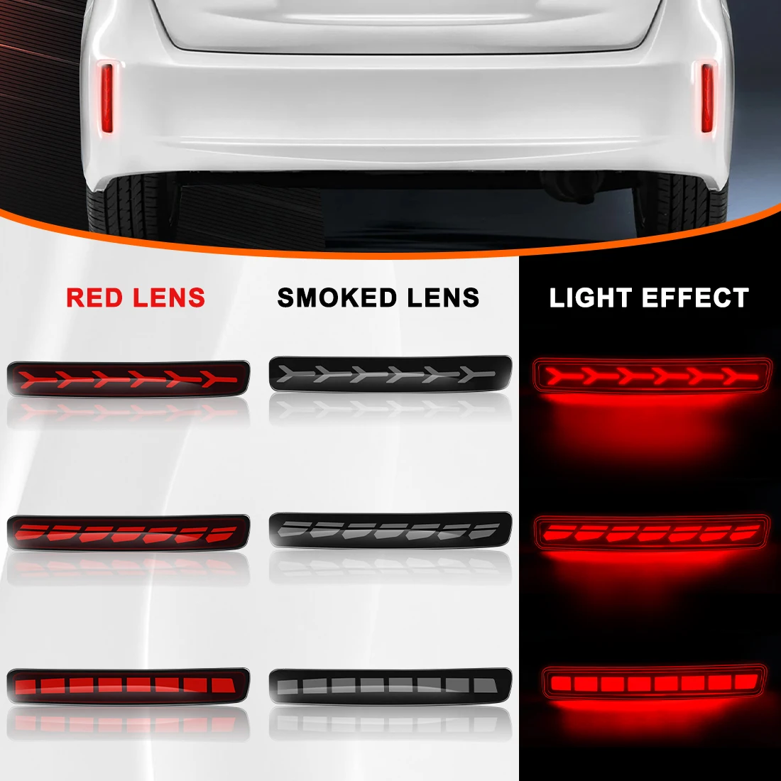 

Car Rear Bumper Lamp For Toyota Multi-model Compatibility Car Accessories Smoked or Red Lens Turn Signal Lamp Start up Animation