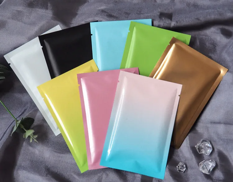100PCS Open Top Glossy/Matte Aluminum Foil Bag Heat Sealing Tea Spice Bakery Beaf Meat Snack Chocolate Soap Salt Storage Pouches