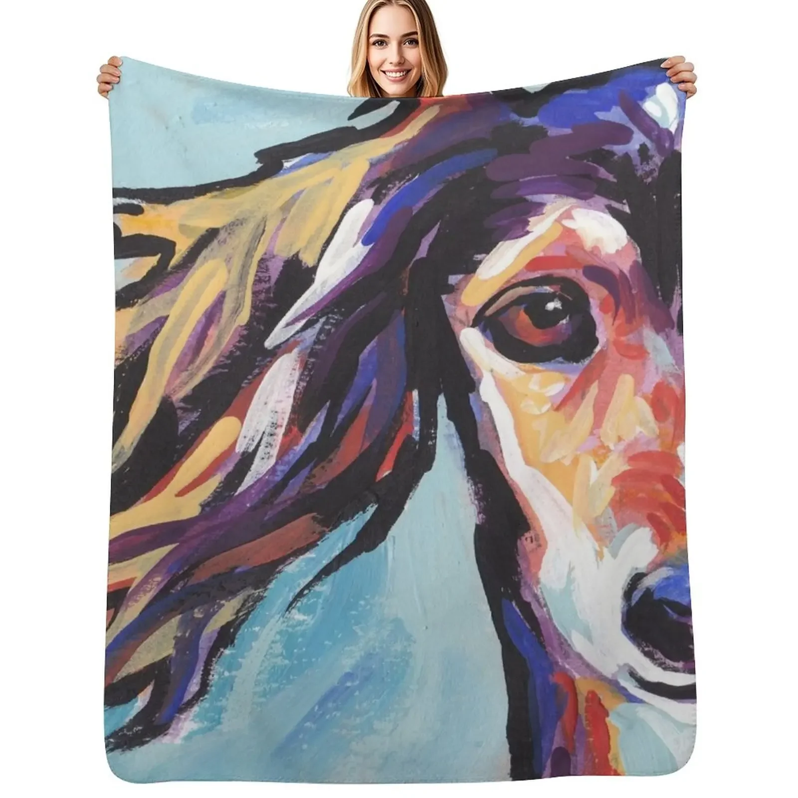 

Saluki Hound Bright colorful pop dog art Throw Blanket Heavy Soft Big Fashion Sofas Blanket