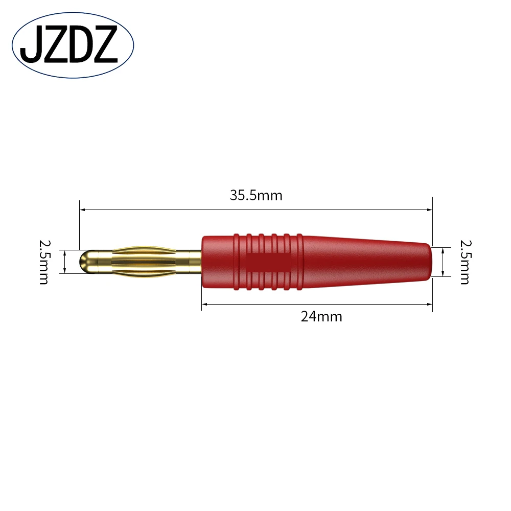 JZDZ 10 szt. 2,5 mm wtyk bananowy pozłacany pin bananowy złącze elektryczne akcesoria 10006 — zdjęcie 6