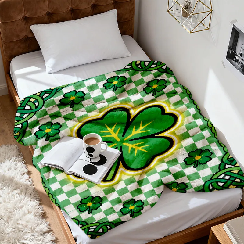 

Одеяло желто-зеленого клевера — всесезонный плед из мягкой фланели