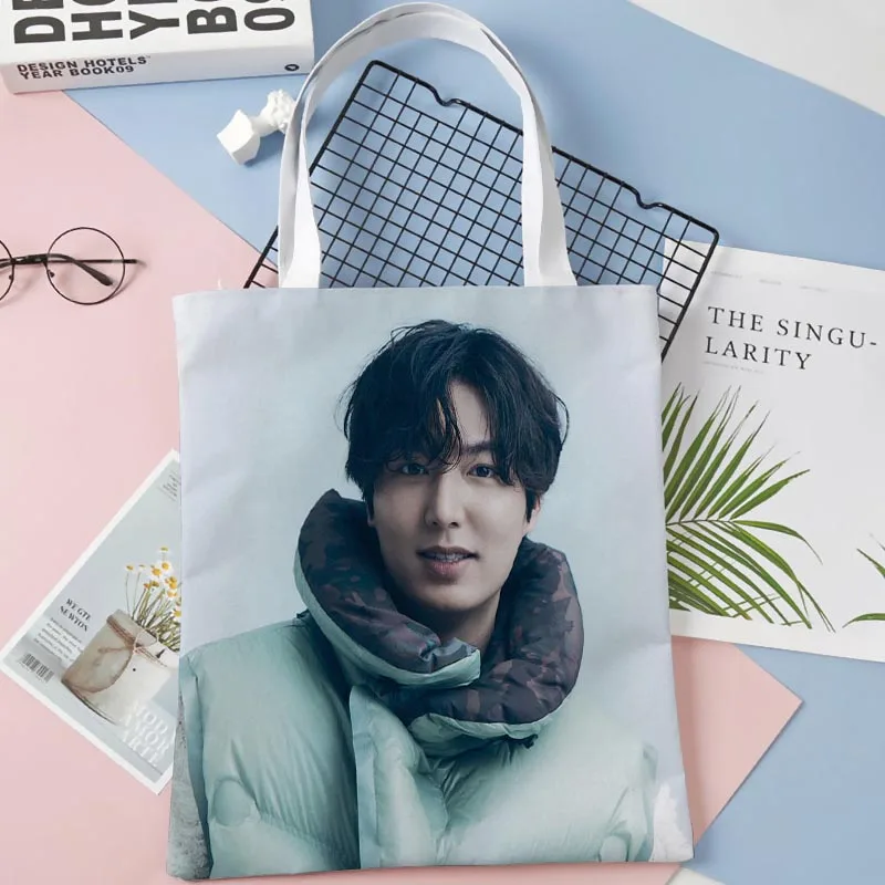 30x35 cm Lee Min Ho Borsa di tela Harajuku School Borsa a tracolla da donna Borsa vintage punk casual di grande capacità 0414