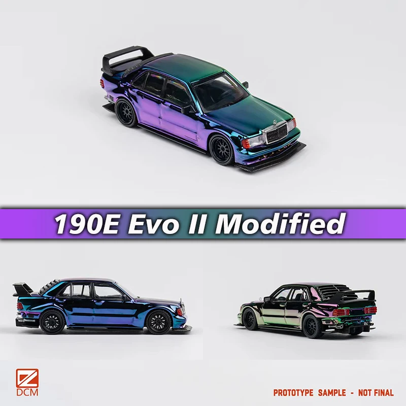 

PreSale DCM 1:64 190E EVO II Modified Electroplated PURPLE Green Diecast Diorama Car Model Collection Miniature Toys