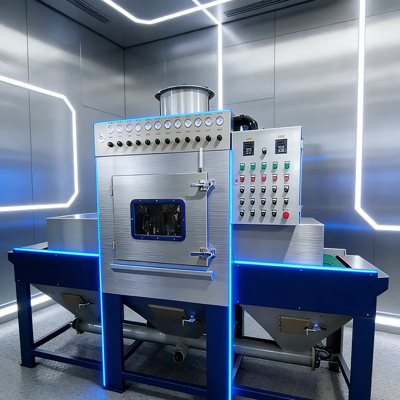 Continuous Belt Automatic Conveyor Sandblasting Machine Industrial Sandblaster for Metal Surface Rust Removal Polishing Cleaning