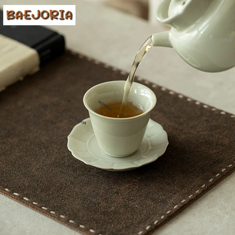 Plant Ash Glazed Coasters Boutique Stand For Mugs For Coffee Cups Saucer Heat Insulation Placemats Teacup Base Tea Ceremony view 2