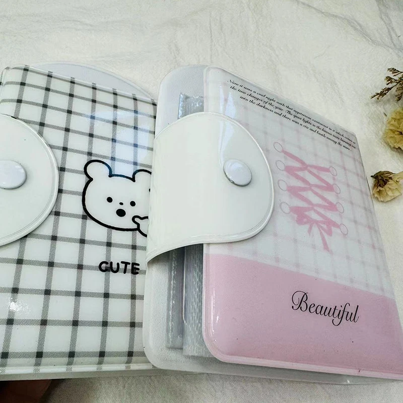 Bolsa para cartão fotográfico estilo álbum com botão, mini prático, cartão de nome Instax, estrela K-pop, inverno, 32 bolsos, 3