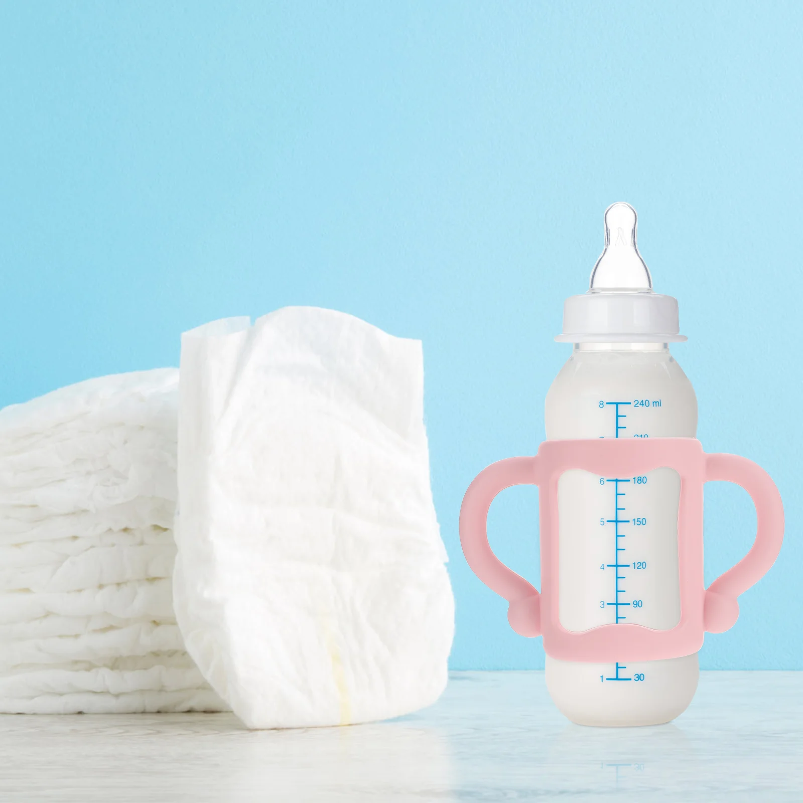 

2 Pcs Handle Universal Silicone Bottle Transitional Protection Newborn Baby Milk Toddler