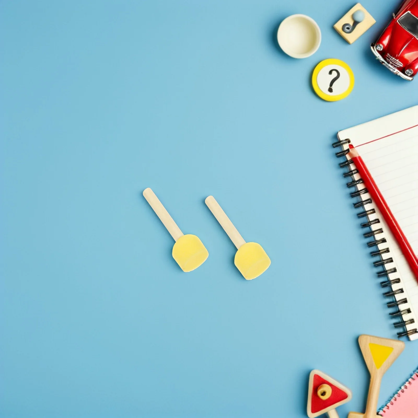 

Round Sponge Foam Brushes Paint Sponge Daubers Wooden Handle Stencil Brushes Reusable Tools Kids Paint Sponges