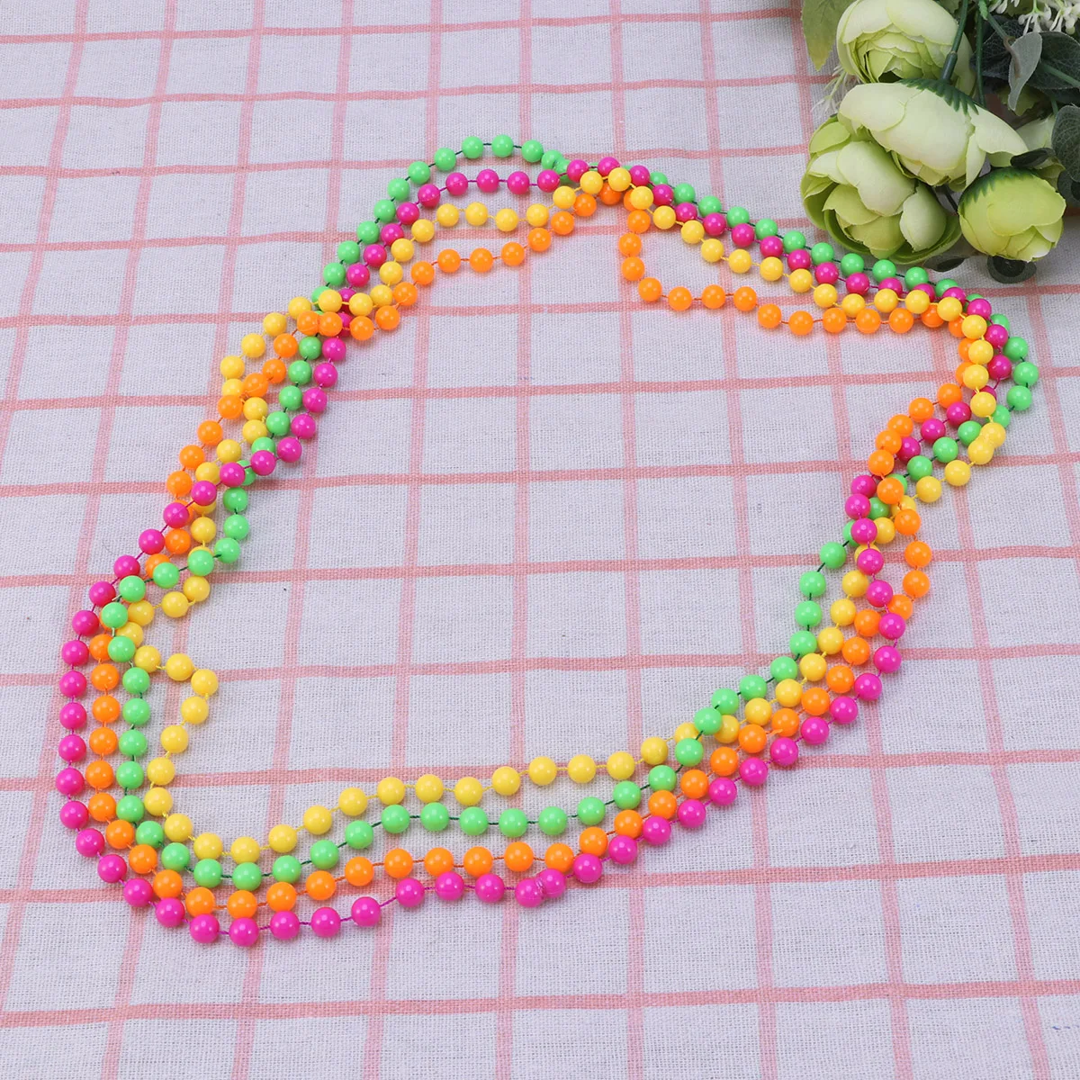 

4 Pcs Plastic Beaded Necklace Party Necklaces Colorful for Coloured Beads Make up