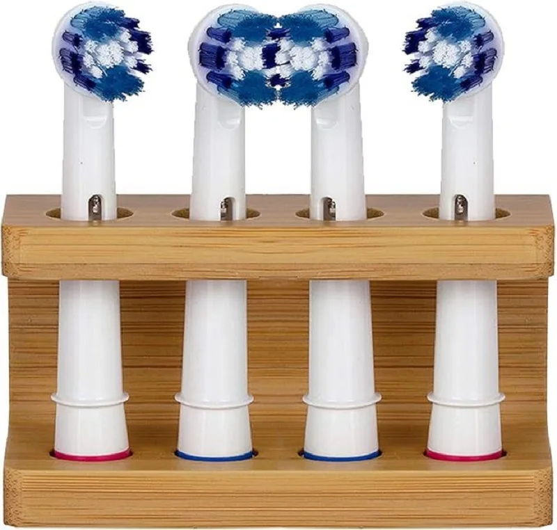 

Wooden Electric Toothbrush Head Stand Bamboo Bathroom Storage Rack Multi Slots Mini Holder For Brush