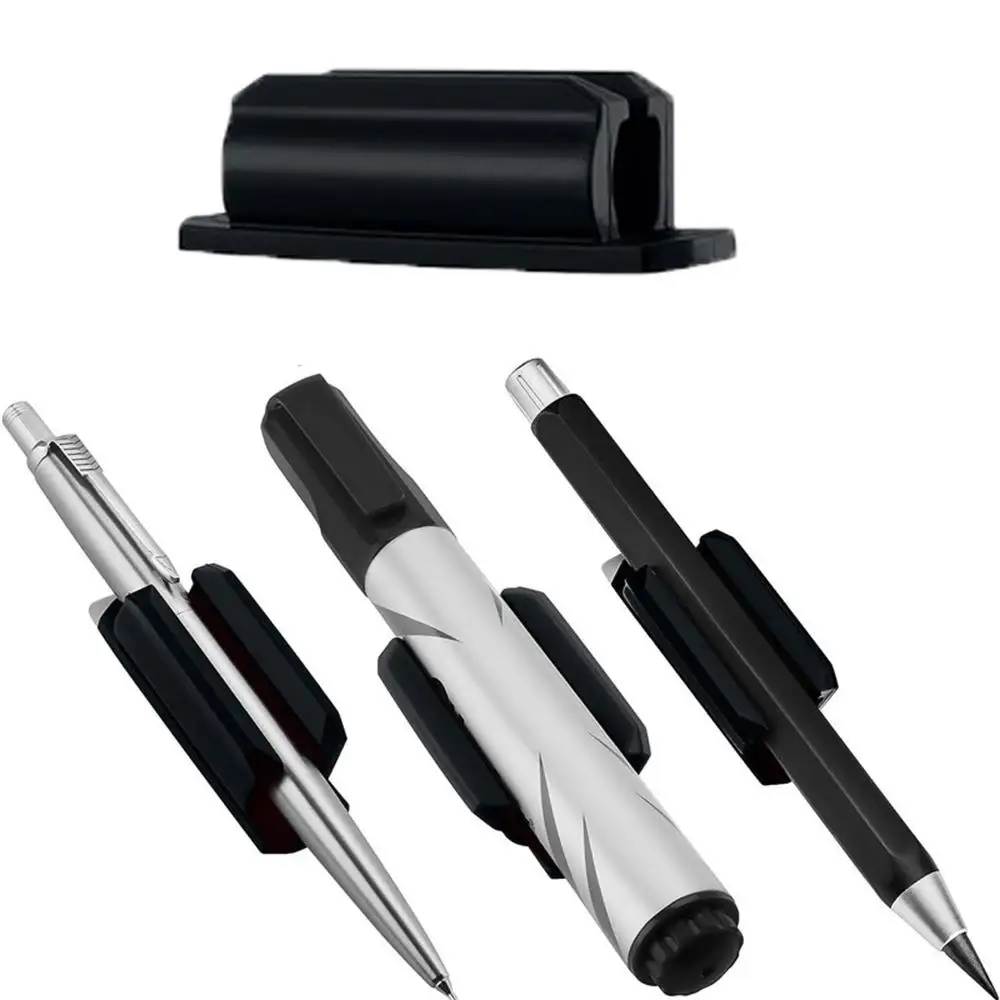 Silicone Self-Adhesive Pencil Holder For Notebook Solid Color Flexible Portable Desktop Pen Holder Stationery Display Stand NEW