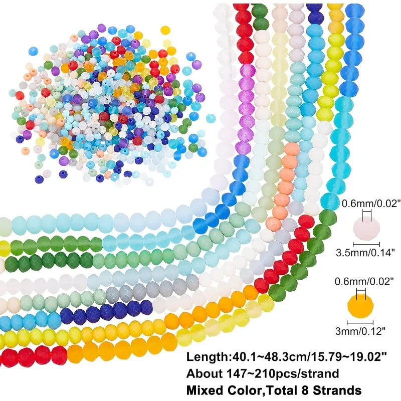 1500pcs Faceted Seed Beads 3mm Frosted Glass Beads 8/0 Opaque Friendship Waist Bead Small Pony Bead Mini Loose