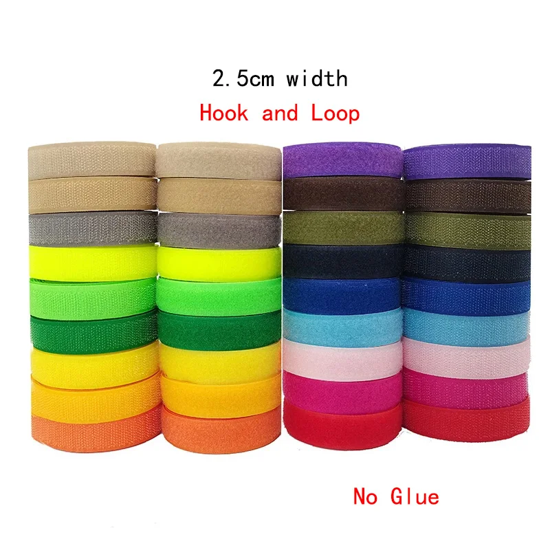 1\'\'/25mm Hook And Loop Fastener Tape NO Self Adhesive Fastener The Hooks Sewing Accessories DIY Craft No Glue 1M/24M