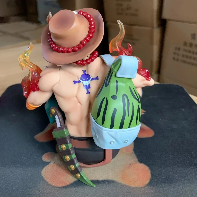 15cm nova figura de anime de uma peça portgas d ace periférico pvc modelo cena estátua carro ornamentos decorativos crianças presentes aniversário brinquedo