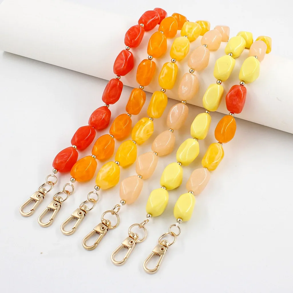 Acrylic Bag Handle Chain Retro Replacement Purse Strap Beaded Bag Handle Sturdy Irregular Acrylic Chain For Commuting Tote Bags