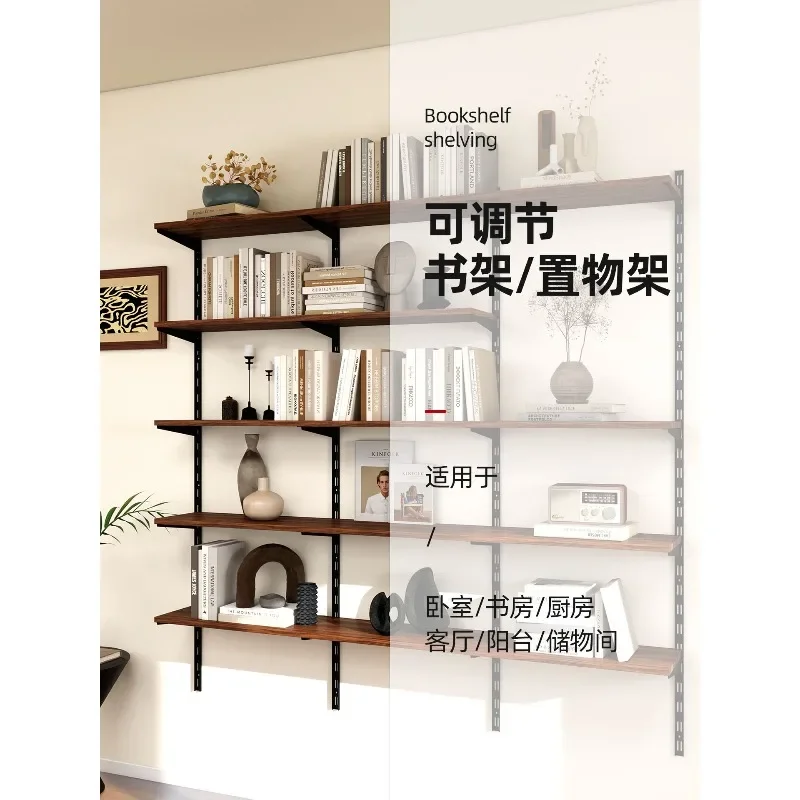 Wall bookshelf shelf in antique walnut color