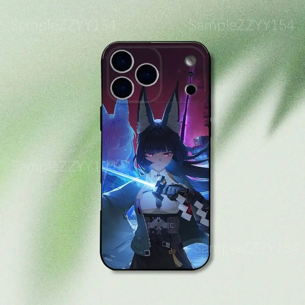 حافظة هاتف Zenless Zone Zero Hoshimi Miyabi لهاتف iPhone 17,16,15,14,13,12,Pro,Max,Plus,E,SE4,Air,Mini Black Soft Funda