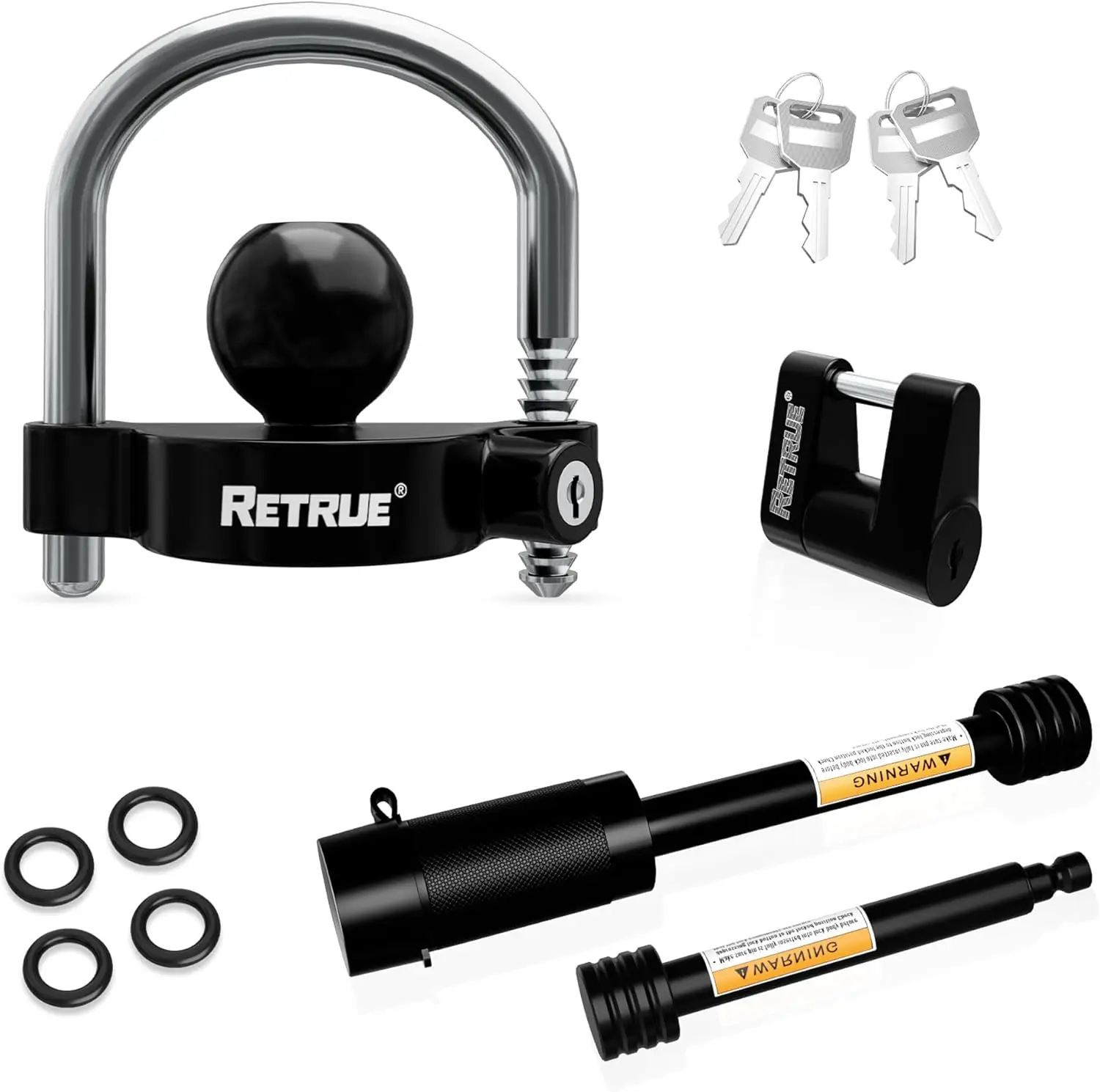 

Universal Trailer Lock Set with Coupler, Hitch Pin, and Tongue Locks for Secure Towing and Storage