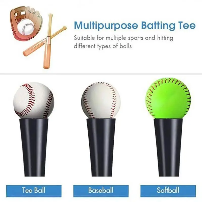 Baseball Batting Tee Stand Heavy Duty Baseball Softball Batting Tees Portable Adjustable Stand Base Tees for Hitting Training