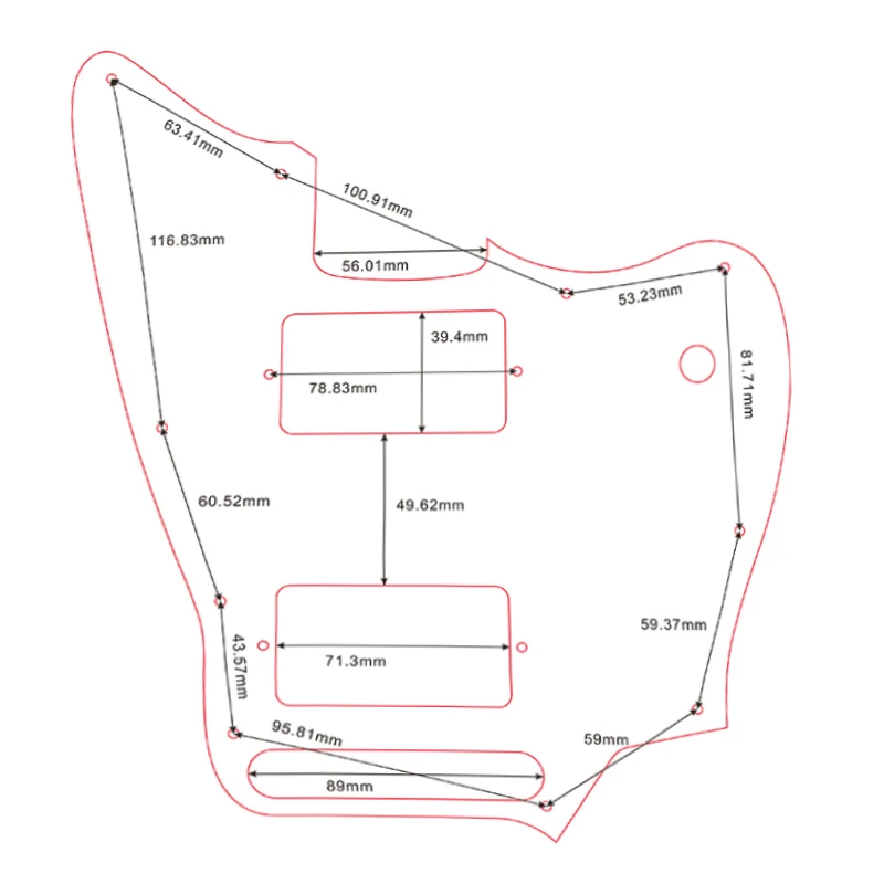 Pièces Guirar Fei Man pour salariés Mexique, Blacktop, PAF Humbucker, JE514 Guard, PAF Humbucker Route, Options multicolores