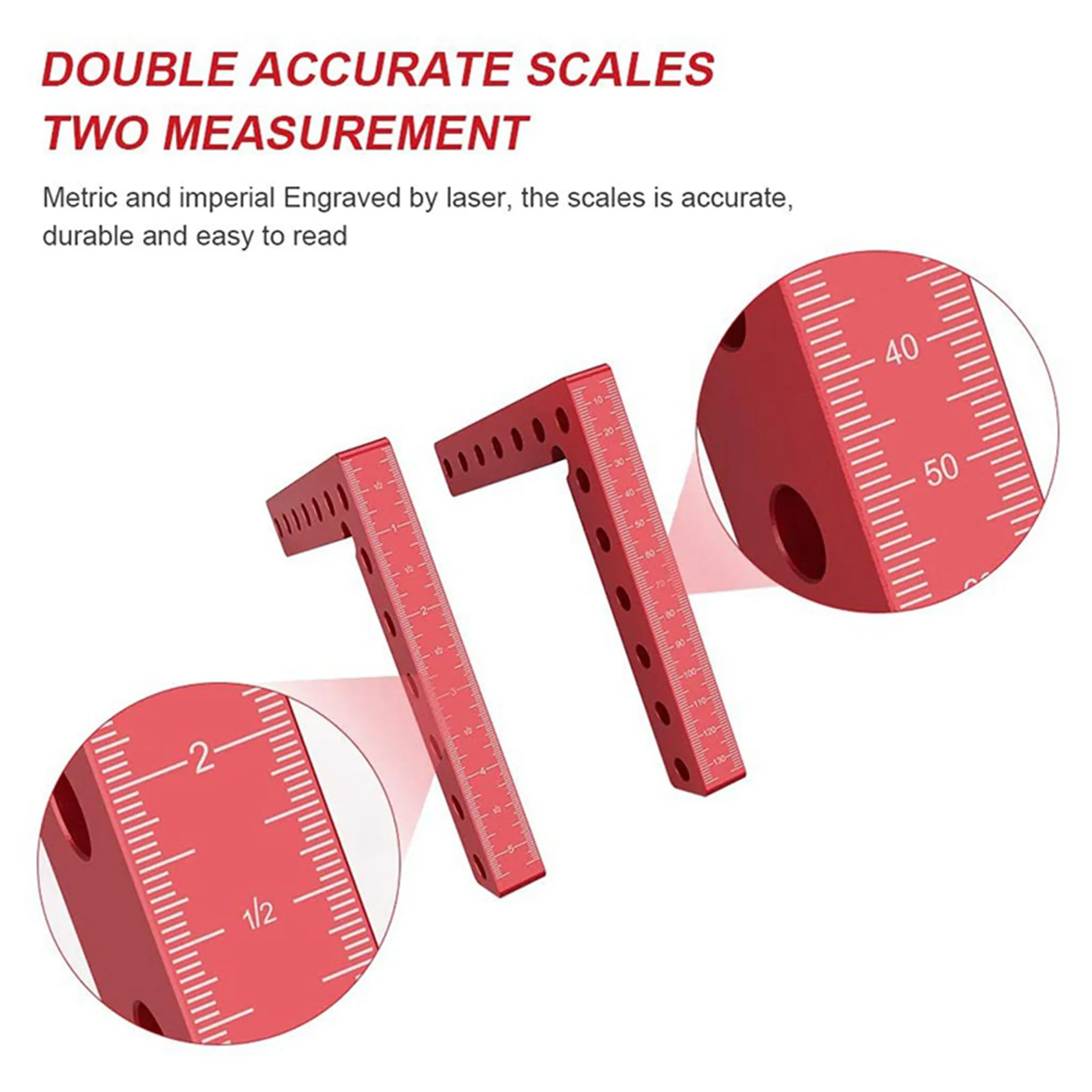 M11K-2 Set 90 Degree Positioning Squares Right Angle Clamps, Aluminum Alloy L-Type Corner Clamp