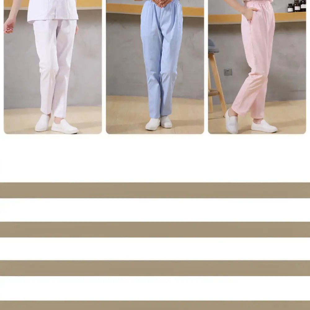 Durable Nursing Scrub Trousers Breathable Medical Work Pants Elastic Hospital Uniforms Unisex Healthcare Apparel Plus Size