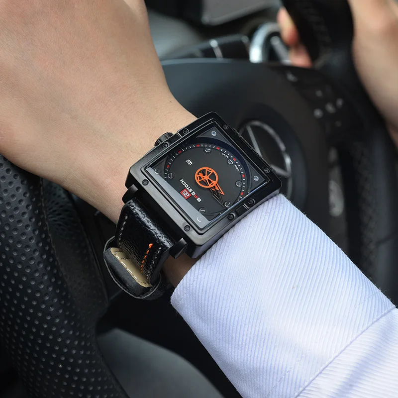 CQ220 модные мужские часы с ремешком, водонепроницаемое стекло, выбор шестерни, подержанные кварцевые часы, повседневные часы, подарочные часы для мужчин